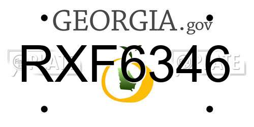 RXF6346 Georgia License Plate