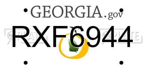 RXF6944 Georgia License Plate