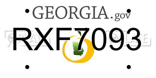RXF7093 Georgia License Plate