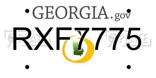 RXF7775 Georgia License Plate