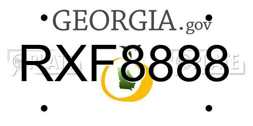 RXF8888 Georgia License Plate