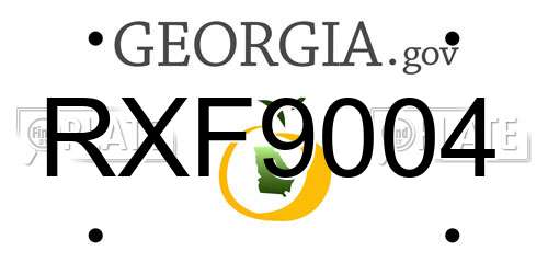 RXF9004 Georgia License Plate