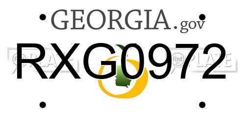 RXG0972 Georgia License Plate