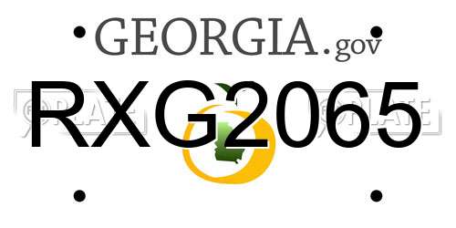 RXG2065 Georgia License Plate