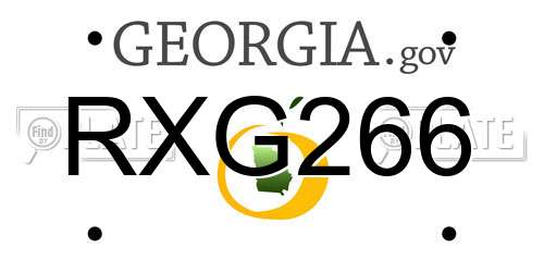 RXG266 Georgia License Plate
