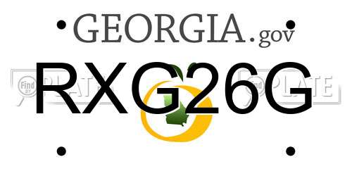 RXG26G Georgia License Plate
