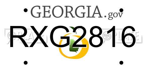RXG2816 Georgia License Plate