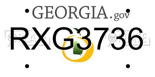 RXG3736 Georgia License Plate