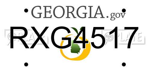 RXG4517 Georgia License Plate