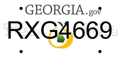 RXG4669 Georgia License Plate