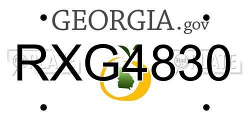 RXG4830 Georgia License Plate