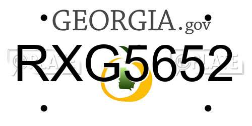 RXG5652 Georgia License Plate