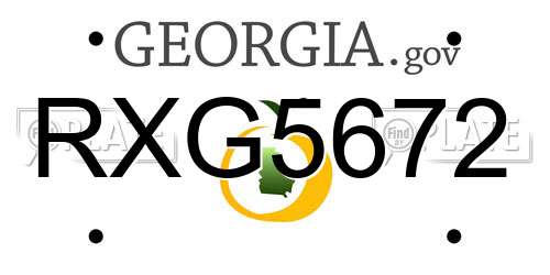 RXG5672 Georgia License Plate