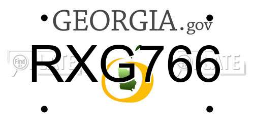 RXG766 Georgia License Plate