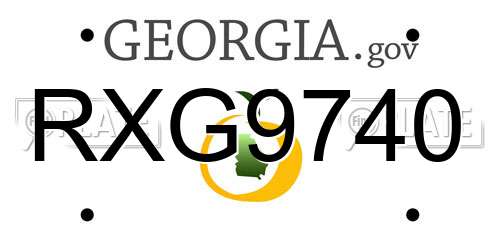 RXG9740 Georgia License Plate