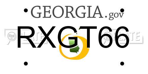 RXGT66 Georgia License Plate