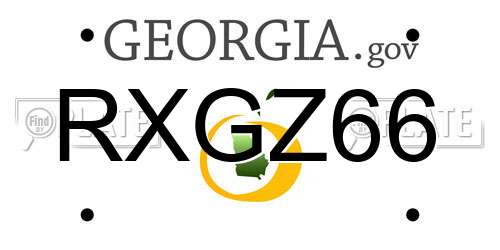 RXGZ66 Georgia License Plate