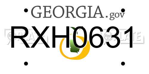 RXH0631 Georgia License Plate