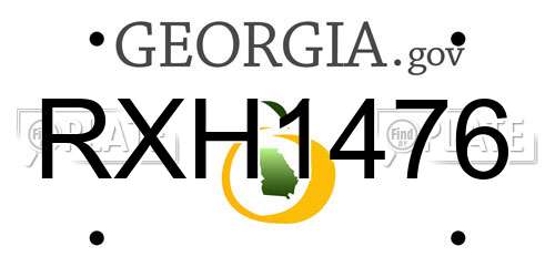 RXH1476 Georgia License Plate