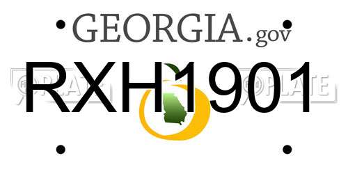 RXH1901 Georgia License Plate