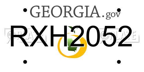 RXH2052 Georgia License Plate