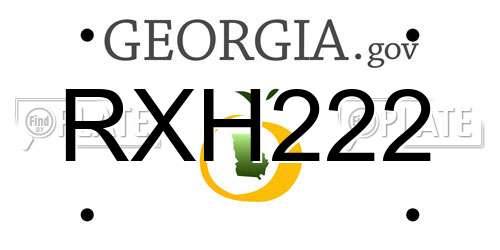 RXH222 Georgia License Plate