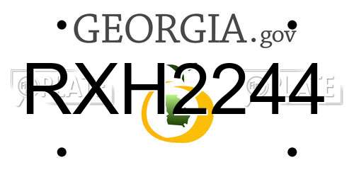 RXH2244 Georgia License Plate