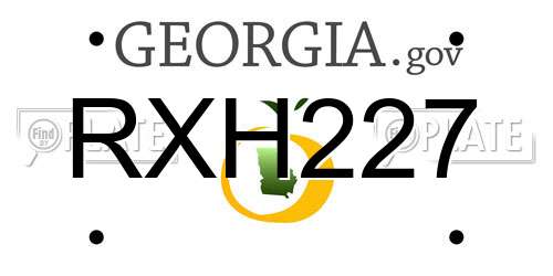 RXH227 Georgia License Plate
