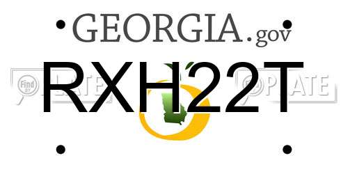 RXH22T Georgia License Plate
