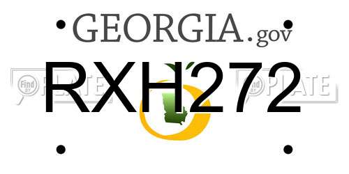 RXH272 Georgia License Plate