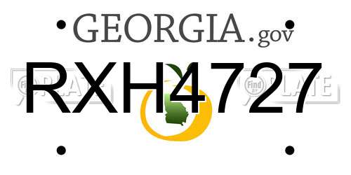 RXH4727 Georgia License Plate