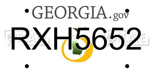 RXH5652 Georgia License Plate