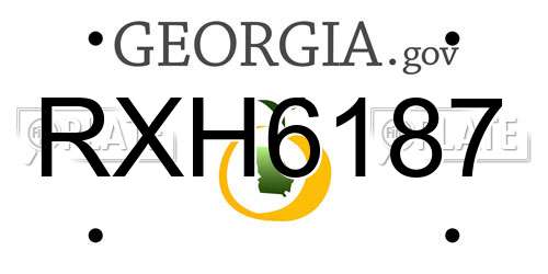 RXH6187 Georgia License Plate