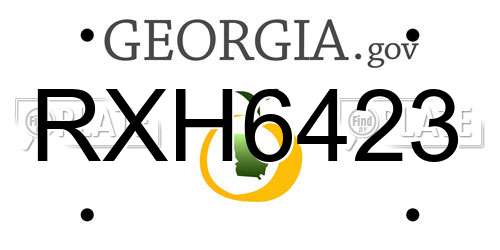 RXH6423 Georgia License Plate