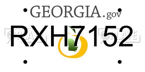 RXH7152 Georgia License Plate