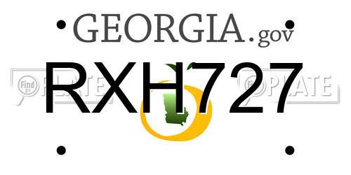 RXH727 Georgia License Plate
