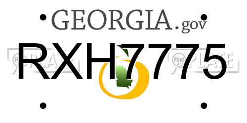 RXH7775 Georgia License Plate