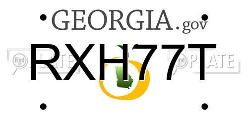 RXH77T Georgia License Plate