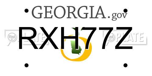 RXH77Z Georgia License Plate