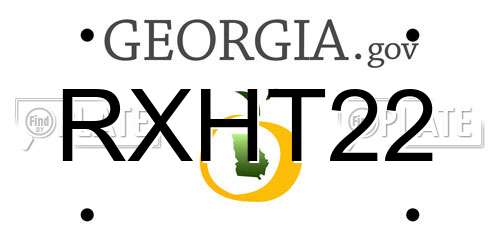 RXHT22 Georgia License Plate