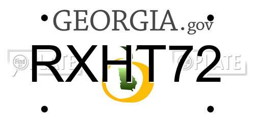 RXHT72 Georgia License Plate