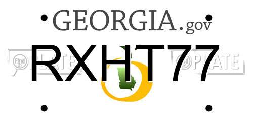 RXHT77 Georgia License Plate