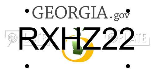 RXHZ22 Georgia License Plate