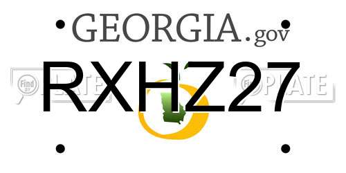 RXHZ27 Georgia License Plate