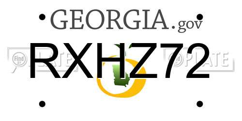RXHZ72 Georgia License Plate