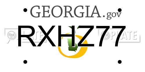 RXHZ77 Georgia License Plate