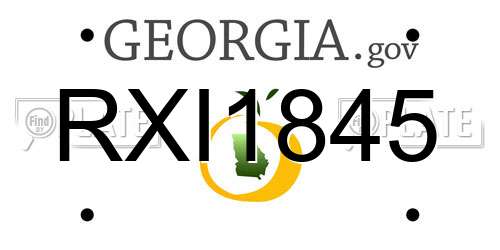 RXI1845 Georgia License Plate