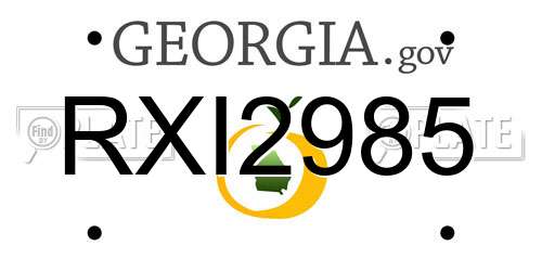 RXI2985 Georgia License Plate