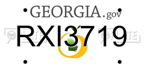 RXI3719 Georgia License Plate