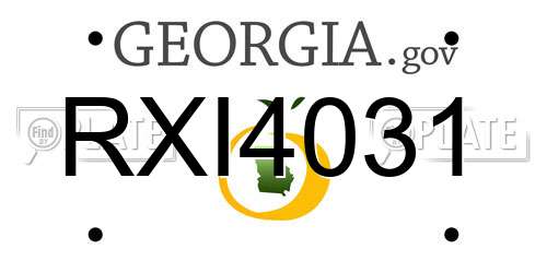 RXI4031 Georgia License Plate